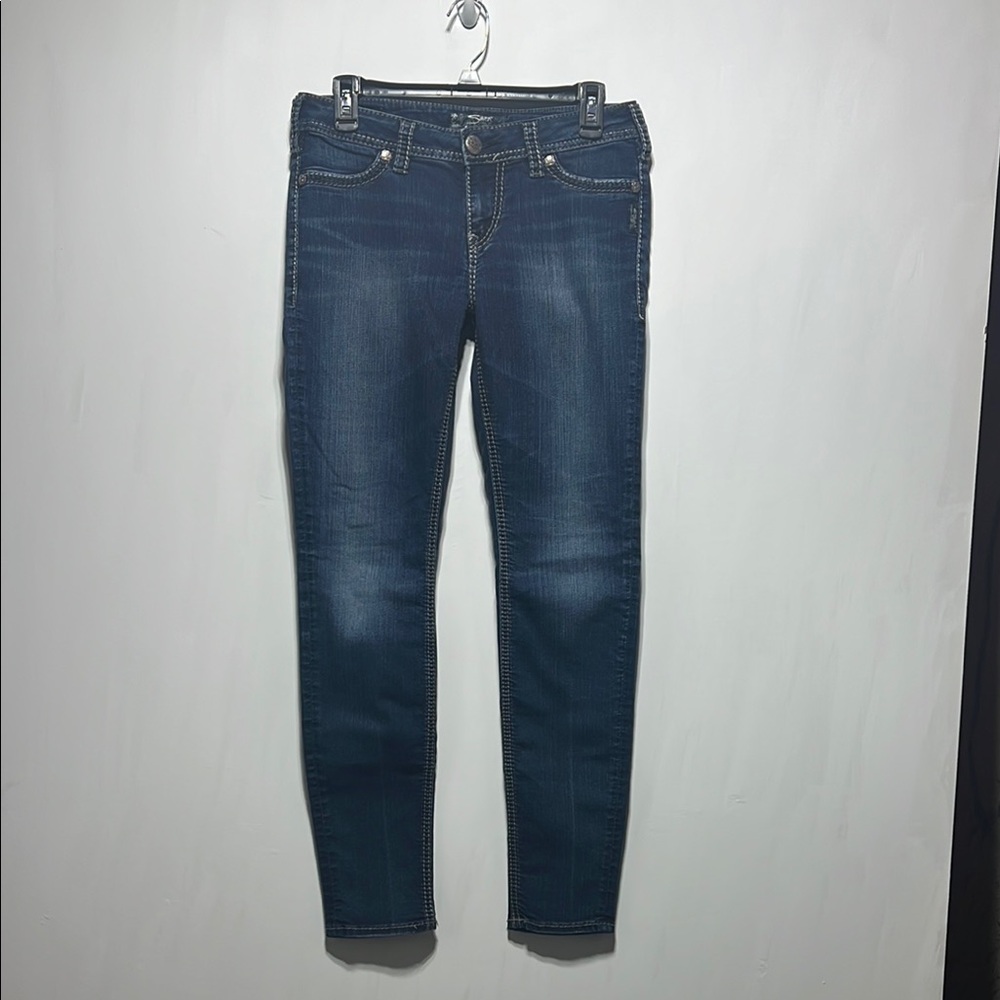 Silver Women’s Blue Jeans Suki Mid Super Skinny Fit Denim W28 L31